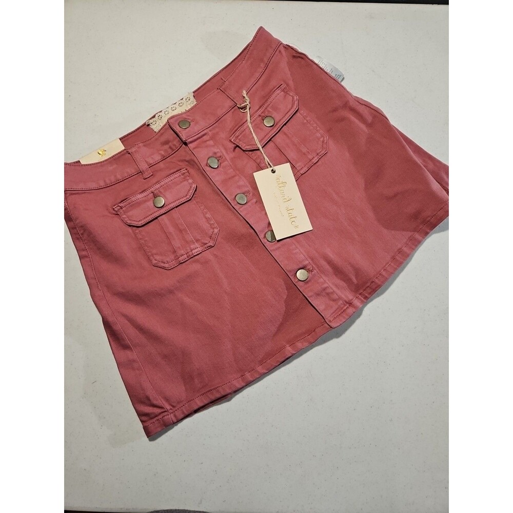Altar'd State Skirt Button Front With Pockets medium Blossom Rose NWT(A206)